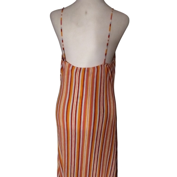 MNG Mango Vibrant Striped Twist Front Flowy Maxi Dress Size 8 NWT - Picture 7 of 10